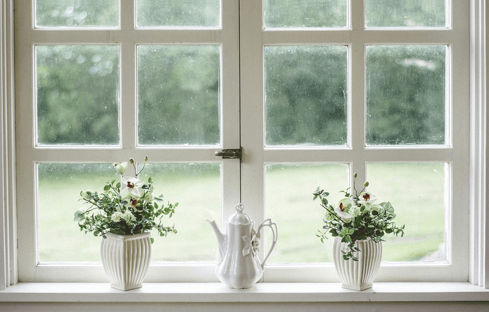 Bow windows creating panoramic outdoor views and natural light