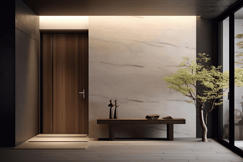 Modern replacement door installed on a Florida home